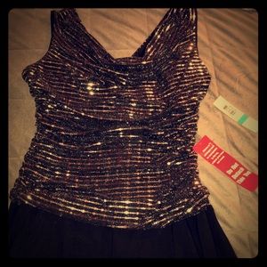 R&M Richards Silver/Black Dress Sz 16